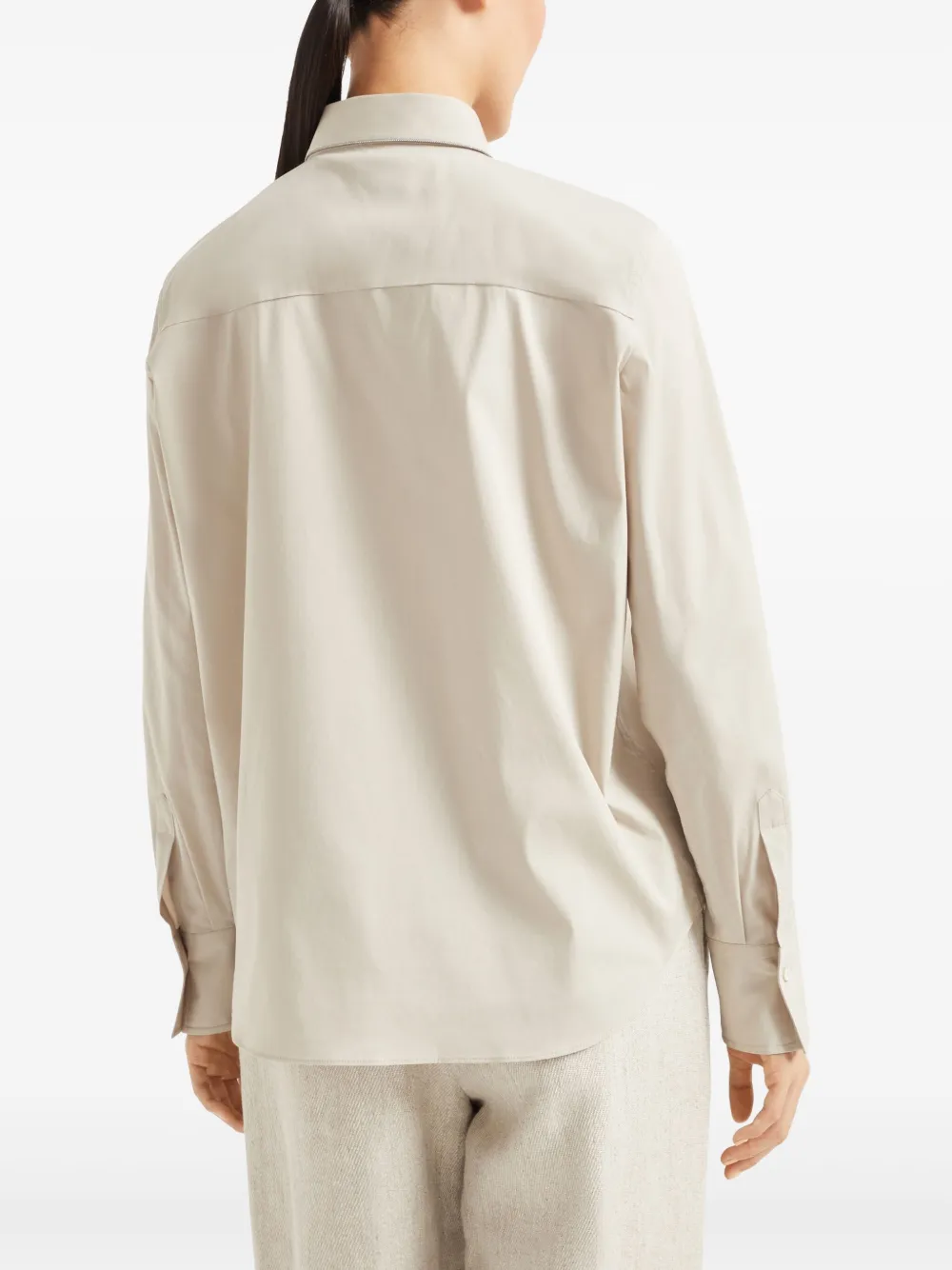 Brunello Cucinelli Blouse met ketting Bruin