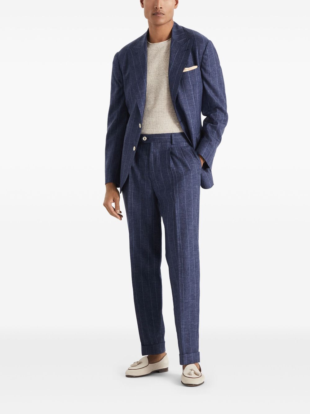 Brunello Cucinelli Blazer van scheerwol - Blauw