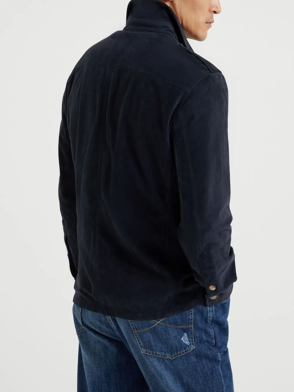 Brunello Cucinelli Leren shirtjack Blauw