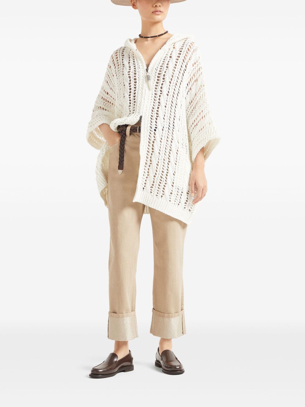 Brunello Cucinelli cable-knit cardigan - White