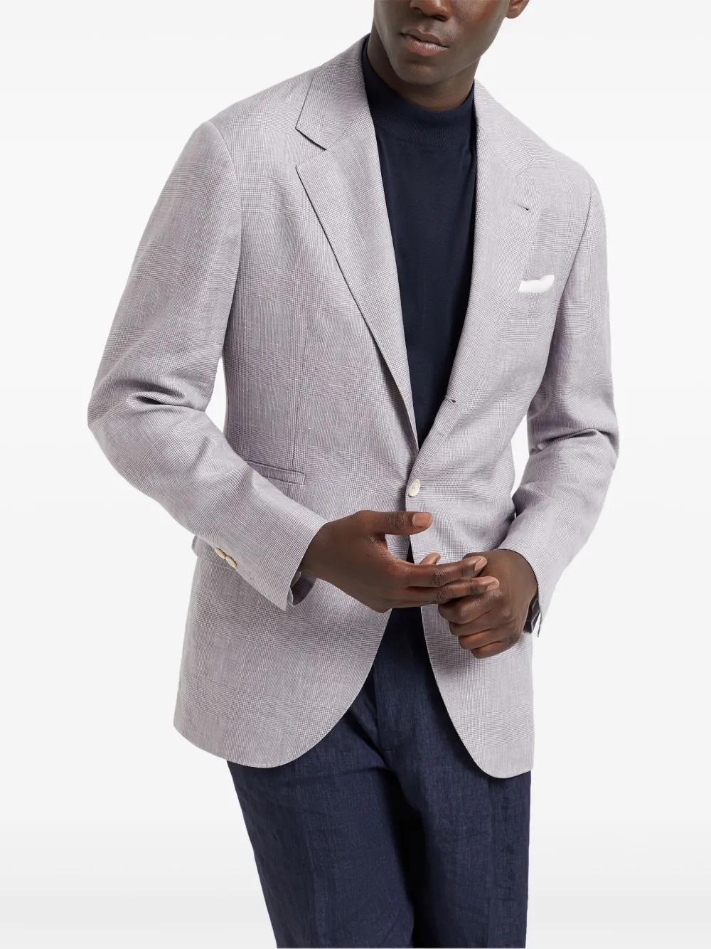 Brunello Cucinelli Prince of Wales geruite blazer Paars