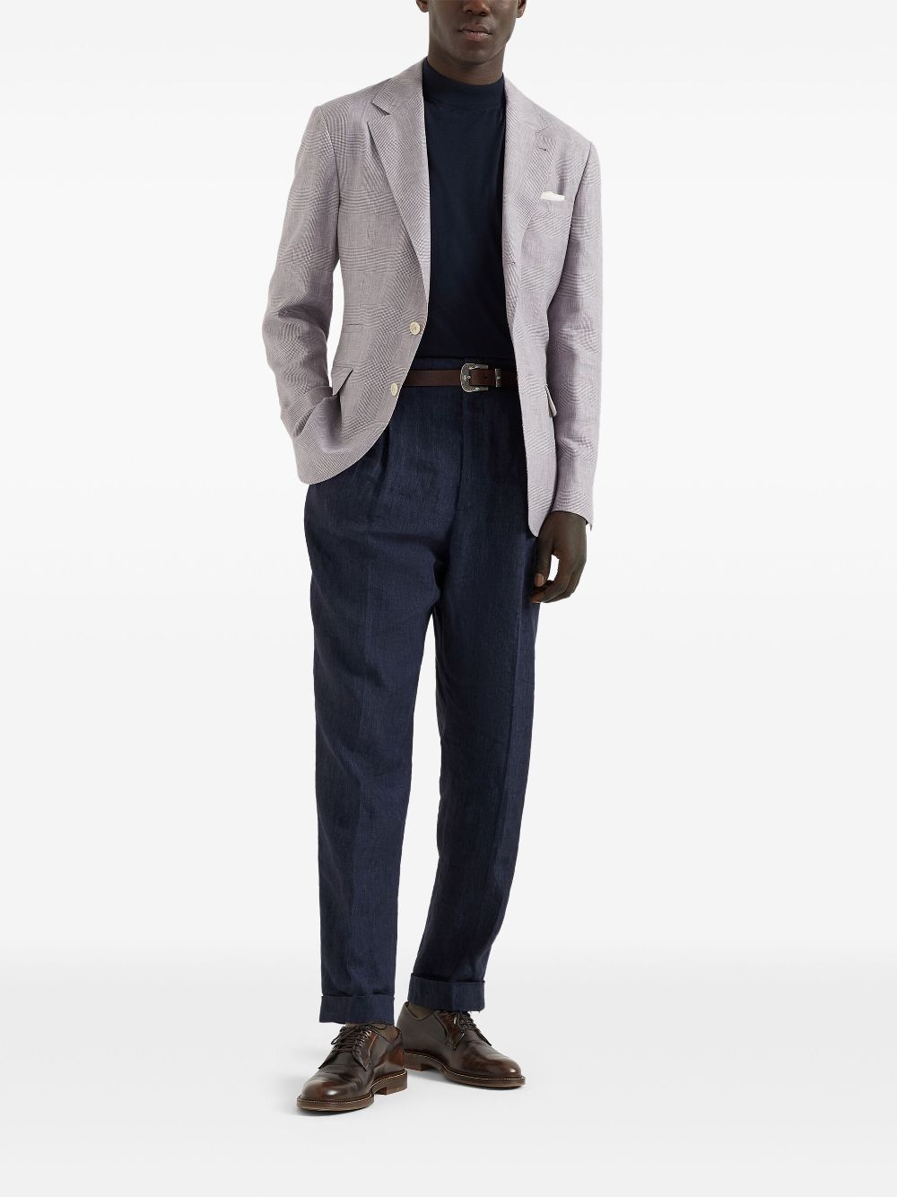 Brunello Cucinelli Prince of Wales geruite blazer - Paars