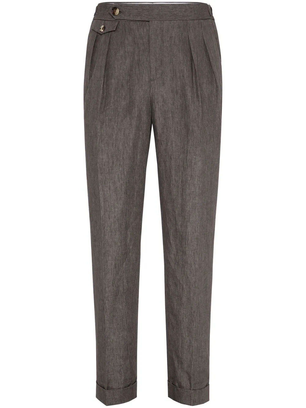 Brunello Cucinelli linen tailored trousers | Grey | Image 1