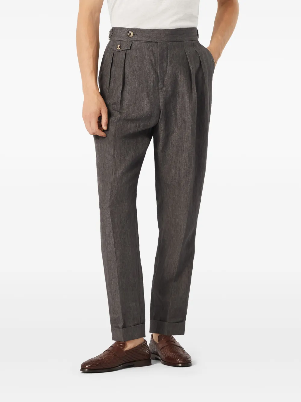 Brunello Cucinelli Linnen pantalon Grijs