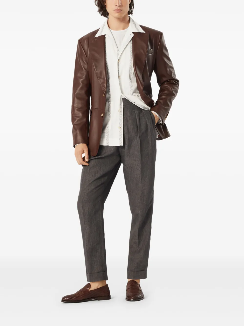 Brunello Cucinelli Linnen pantalon - Grijs