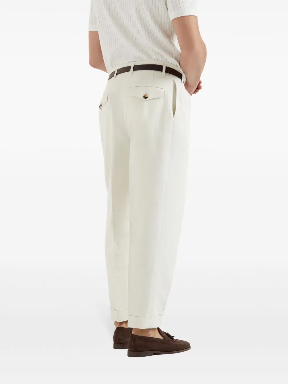Brunello Cucinelli Gabardine broek Wit