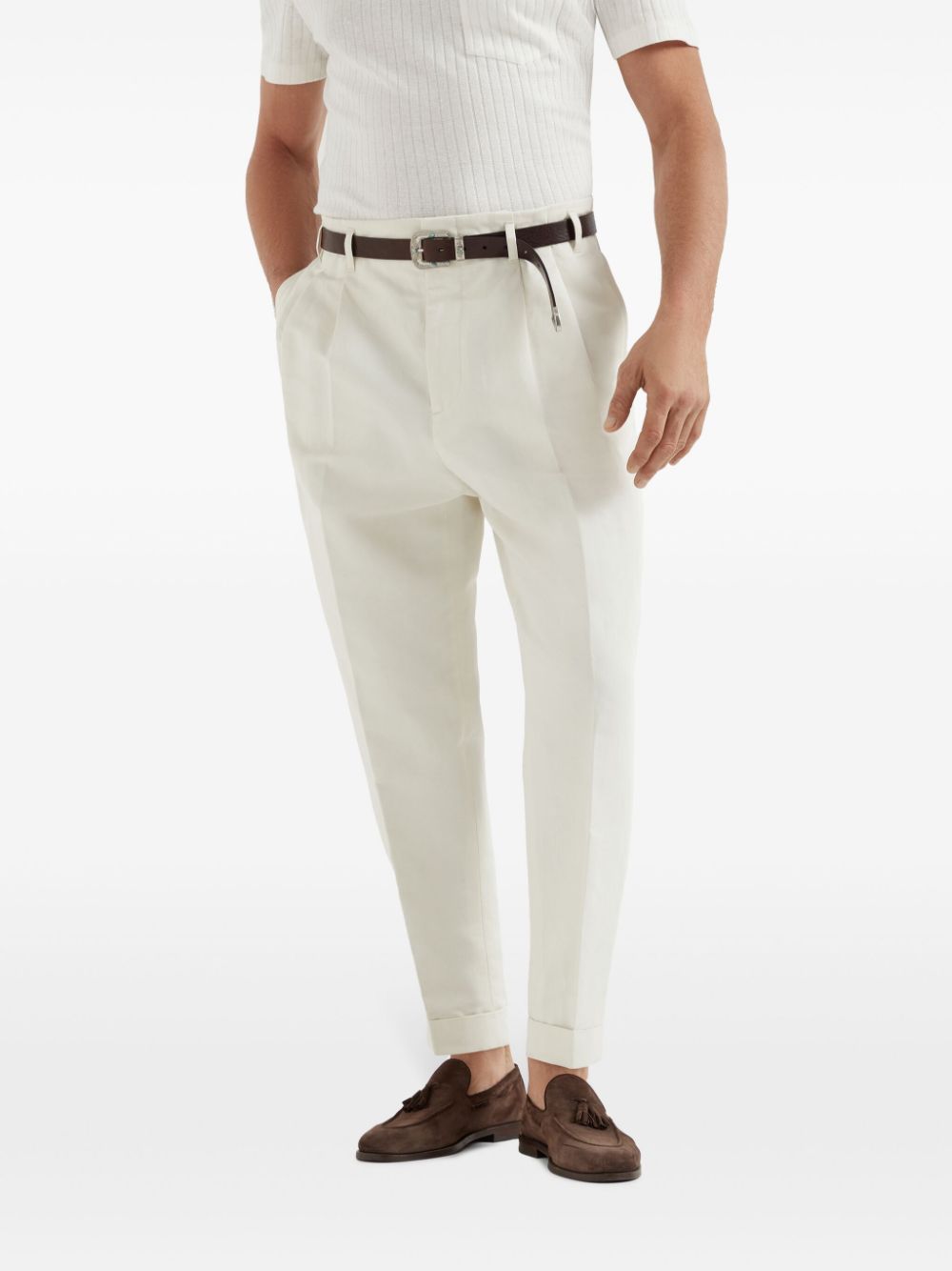 Brunello Cucinelli Gabardine broek - Wit