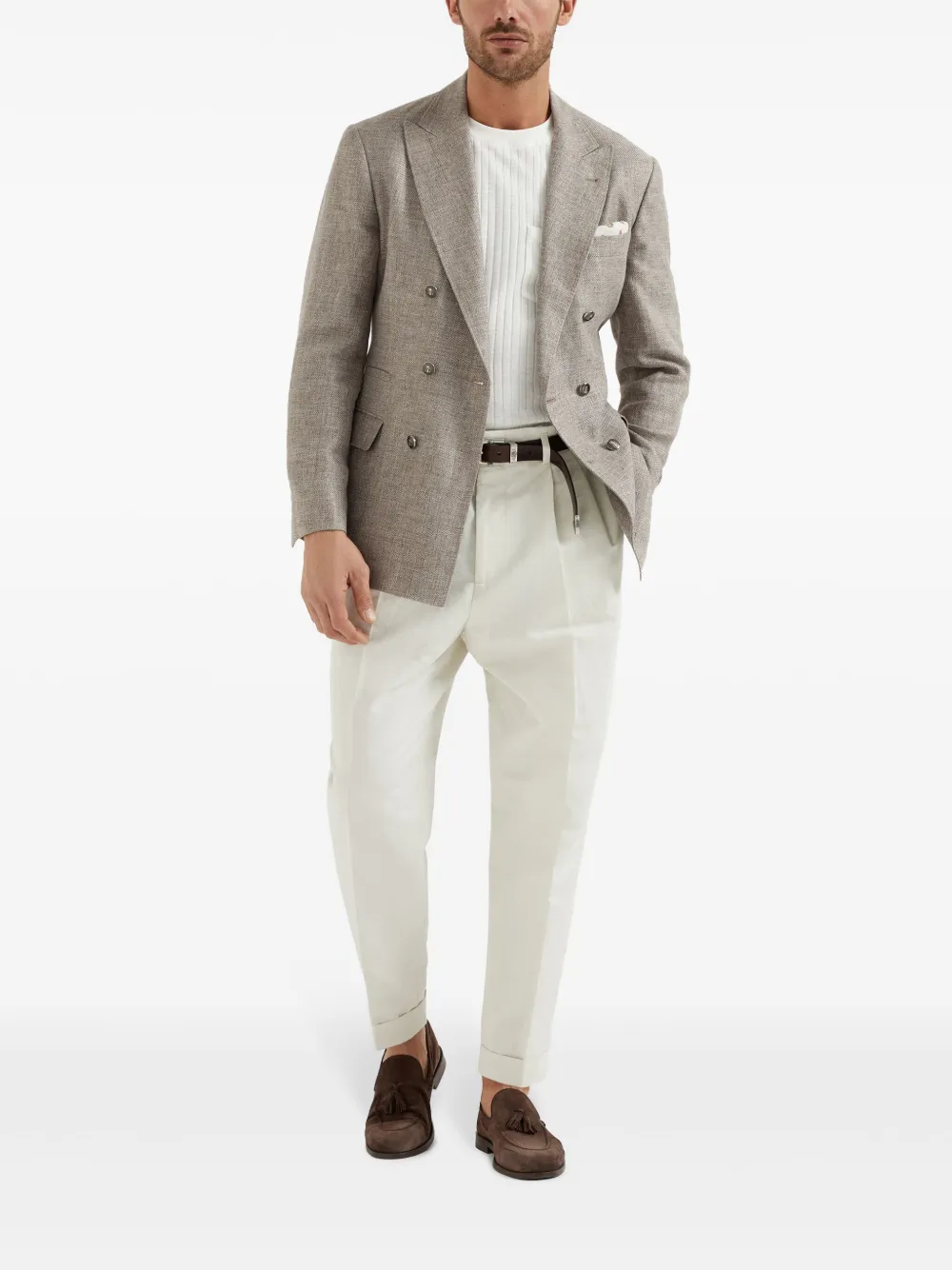 Brunello Cucinelli Gabardine broek Wit