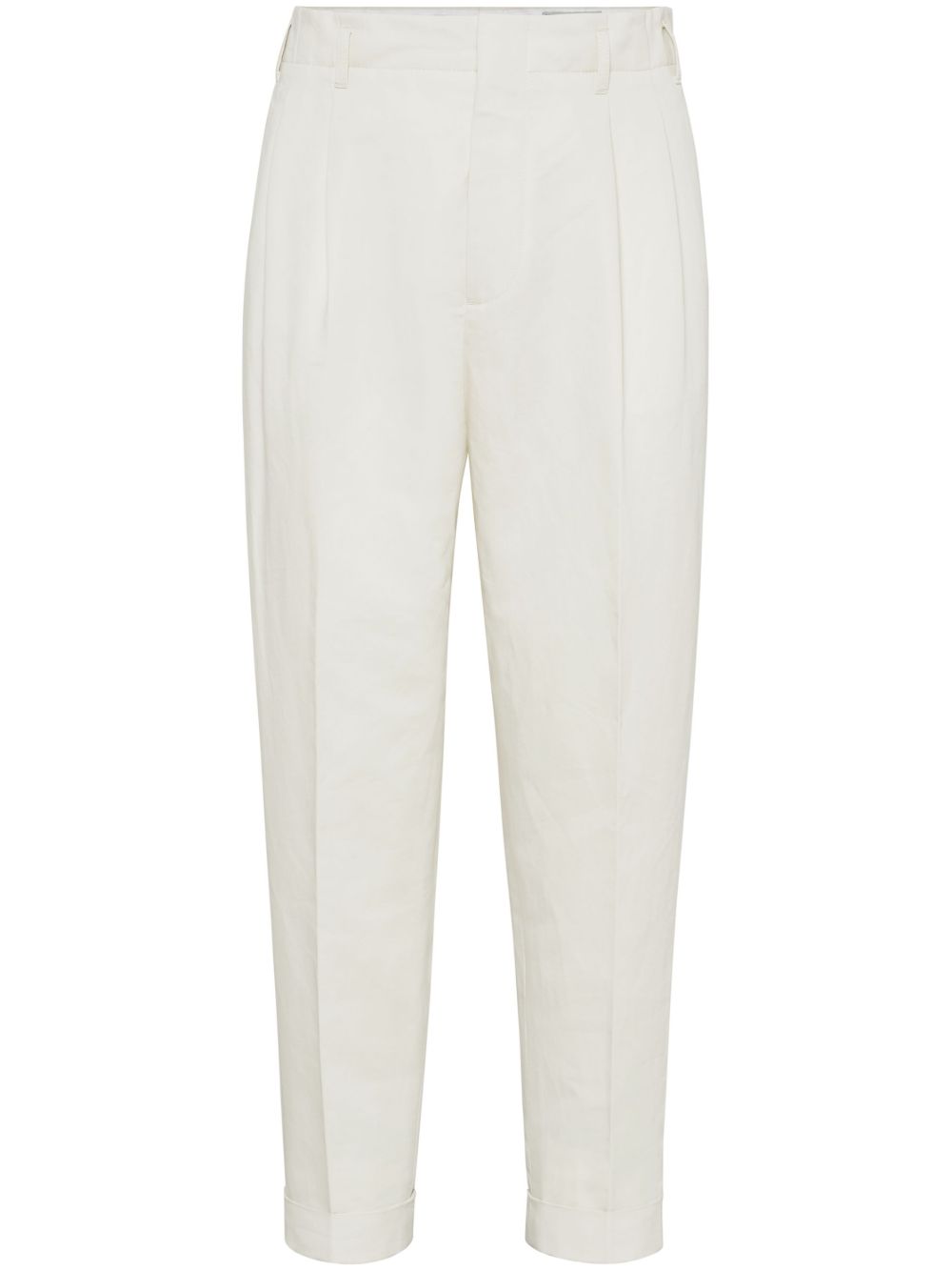 Brunello Cucinelli gabardine trousers - White