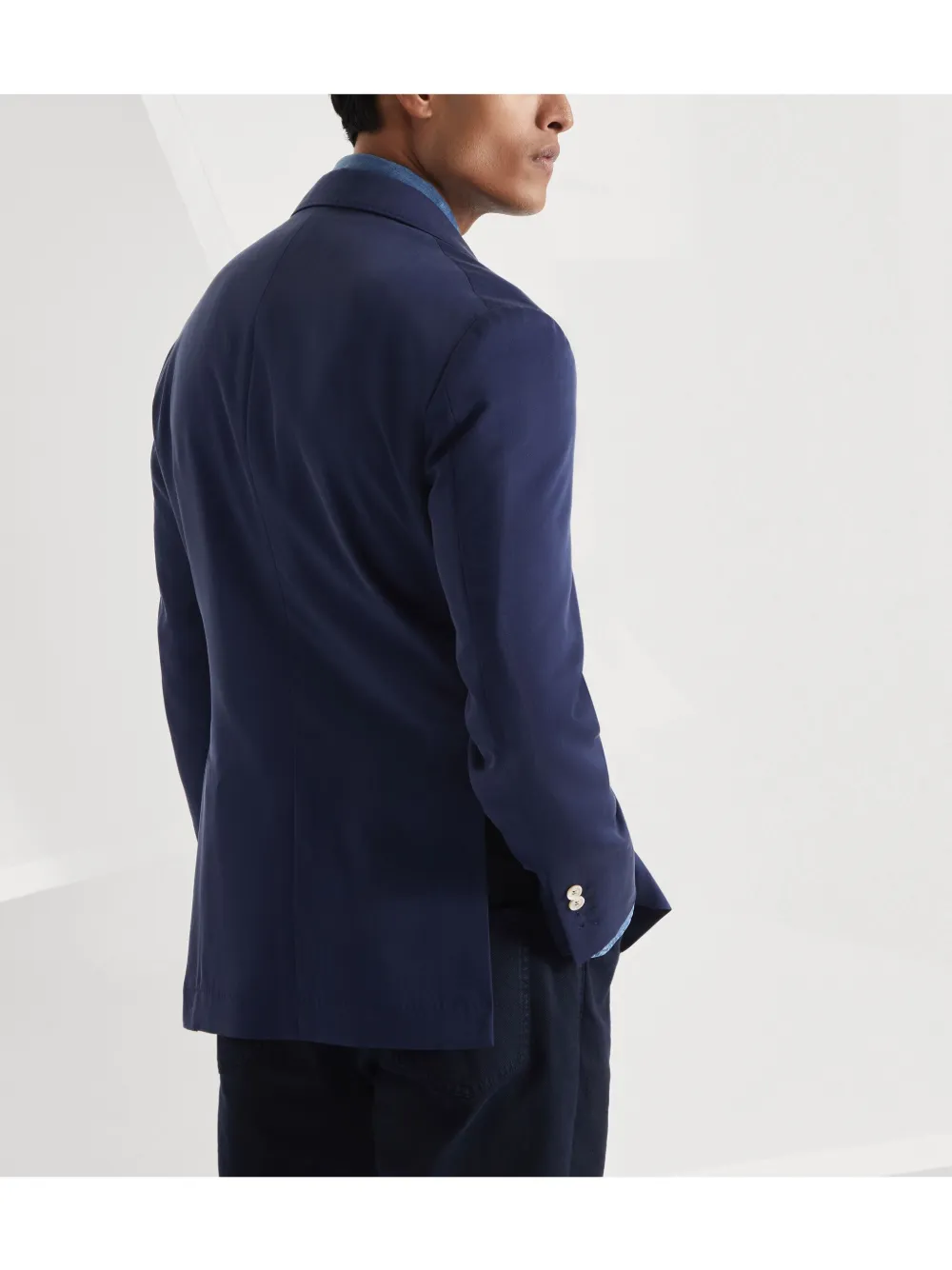 Brunello Cucinelli Blazer met enkele rij knopen Blauw