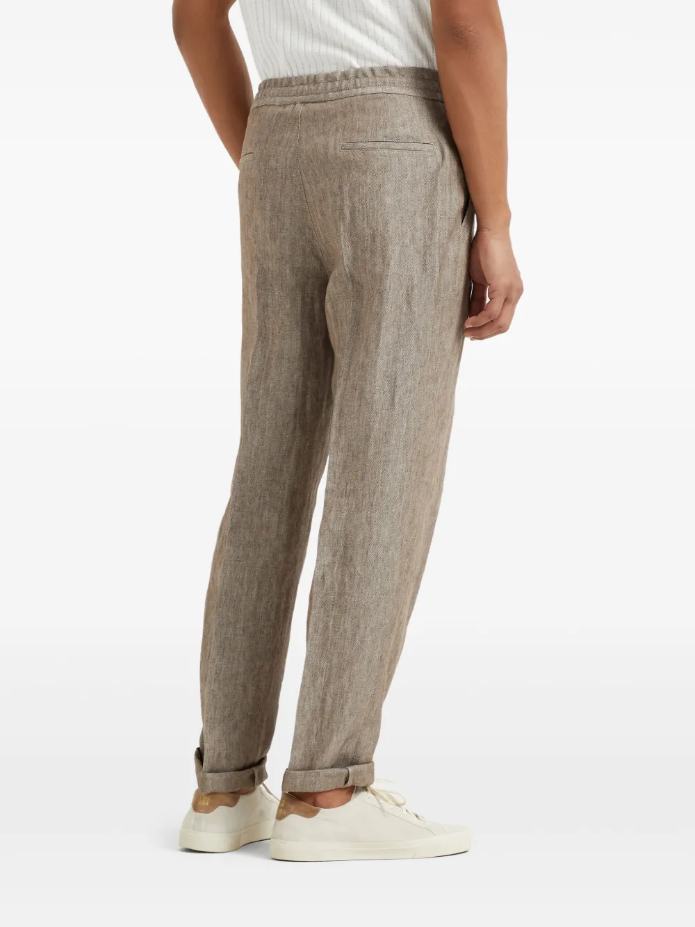 Brunello Cucinelli Linnen broek Bruin