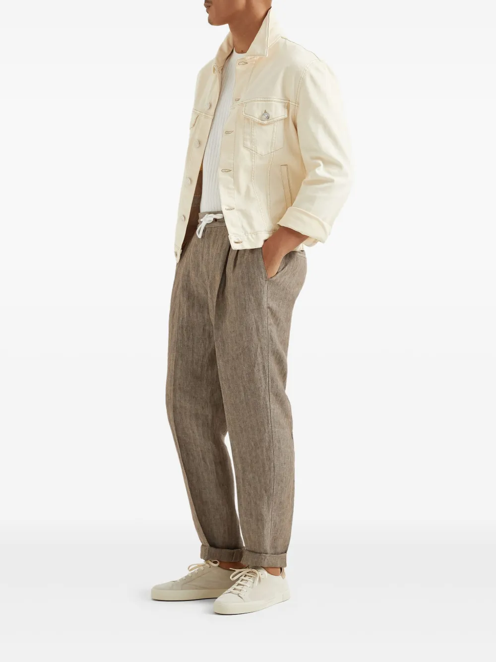 Brunello Cucinelli Linnen broek - Bruin