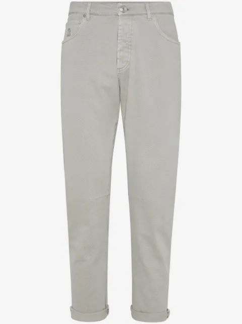 Brunello Cucinelli jean droit à effet délavé