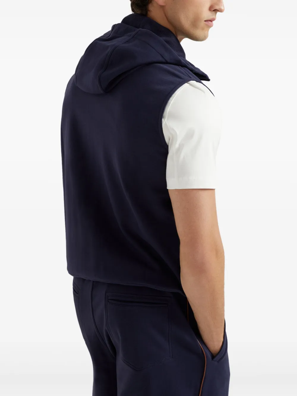 Brunello Cucinelli Gilet met capuchon Blauw