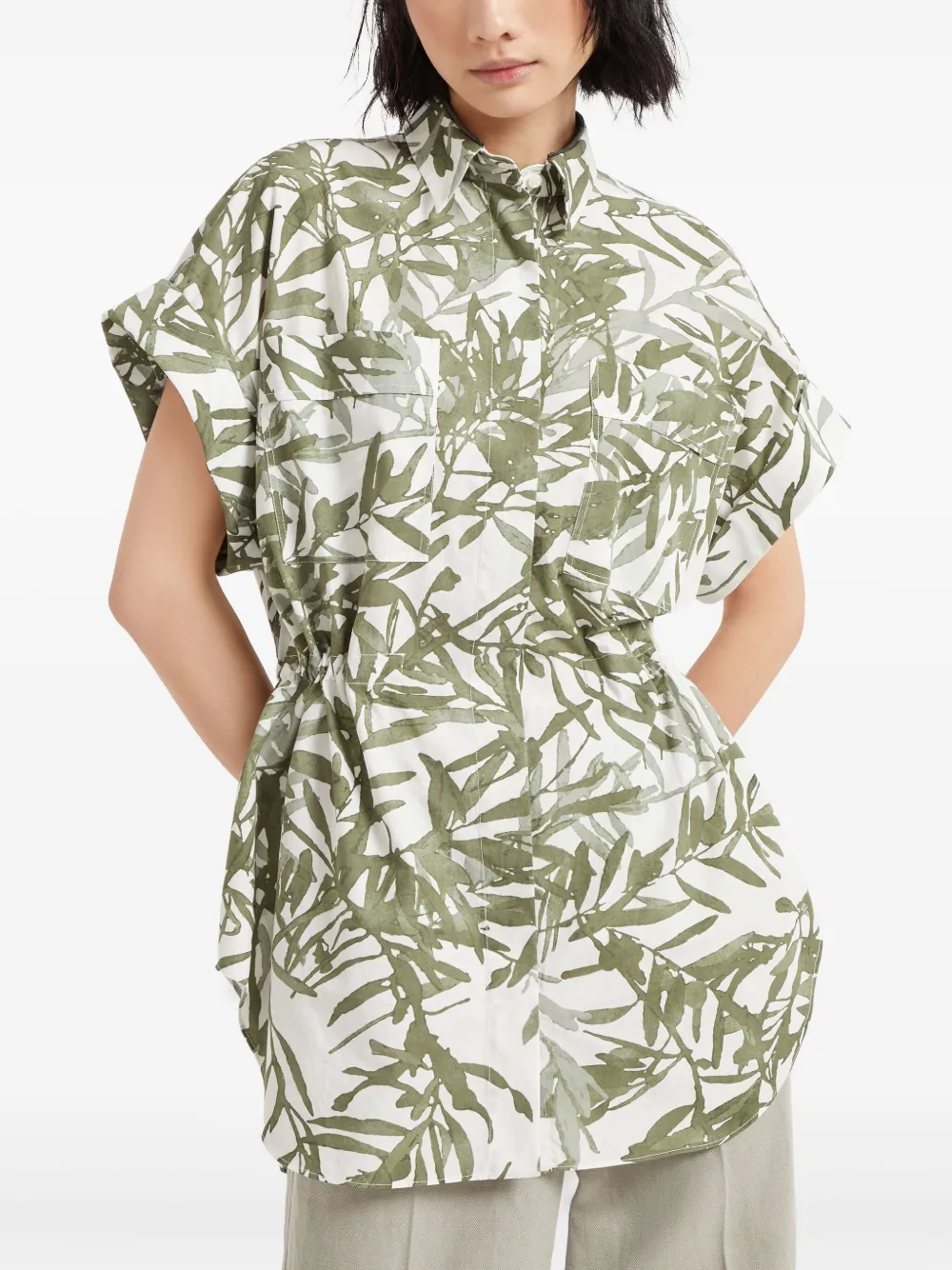 Brunello Cucinelli Zijden blouse Groen