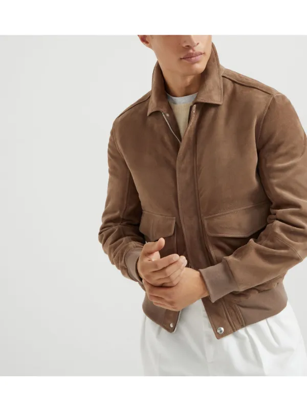 Brunello Cucinelli Aviator Jacket | Brown | FARFETCH
