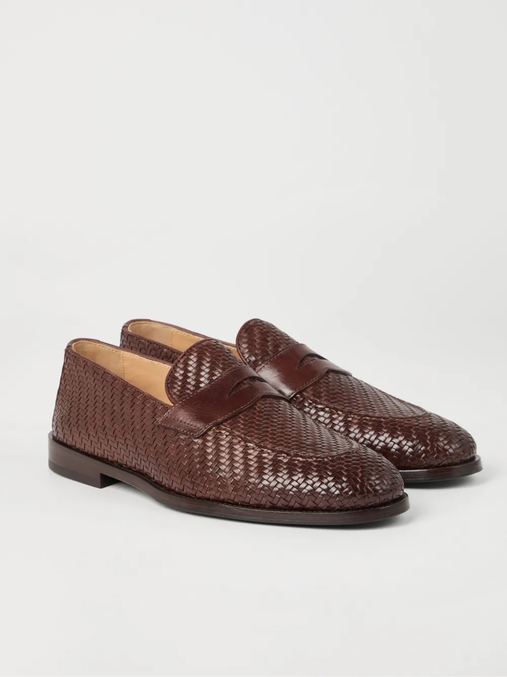 Brunello Cucinelli leather penny loafers Brown