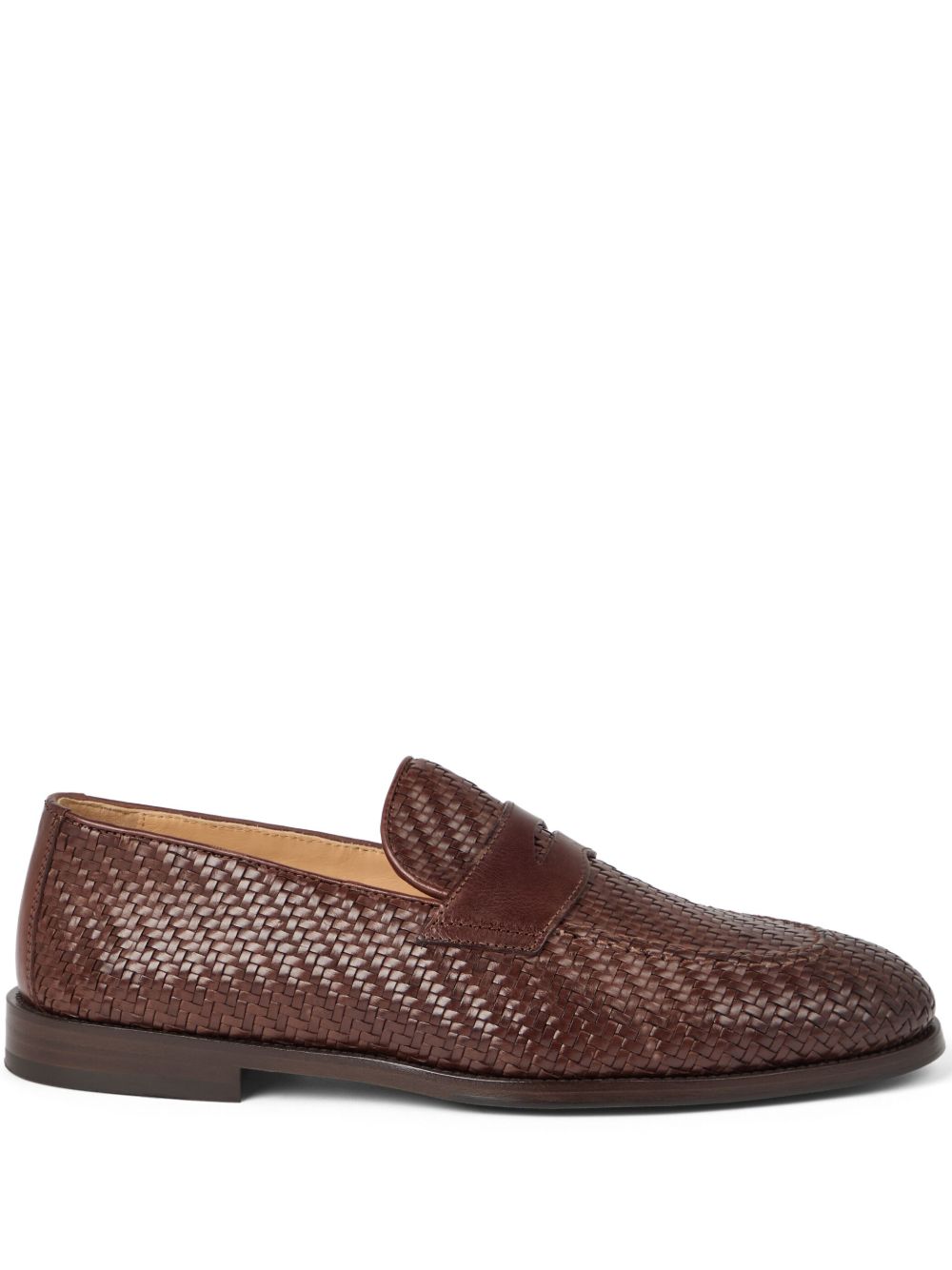 Brunello Cucinelli Leren penny loafers Bruin