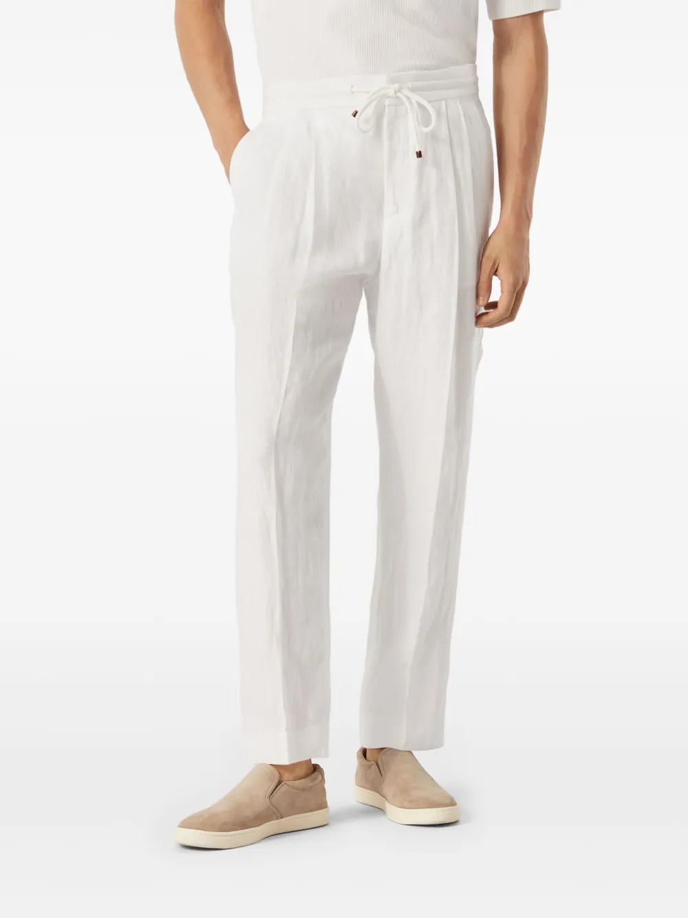 Brunello Cucinelli Linnen broek Wit