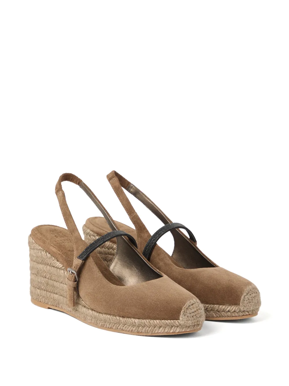 Brunello Cucinelli 60mm wedge-heel espadrilles - Bruin