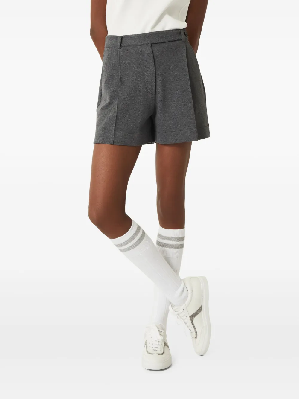 Brunello Cucinelli Shorts van katoenblend Grijs