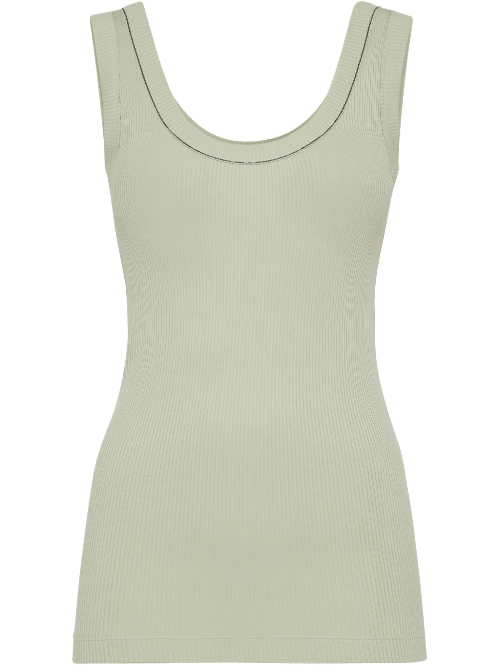 Brunello Cucinelli top tejido de canalé | verde | Image 1