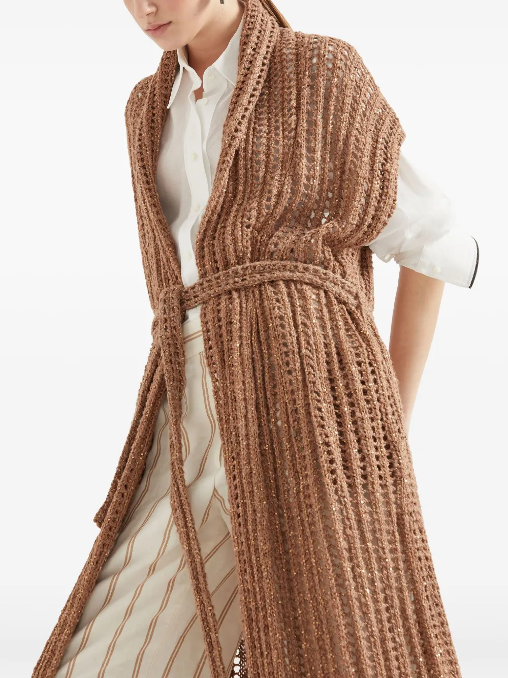 Brunello Cucinelli Strickmantel mit Pailletten | Image 6