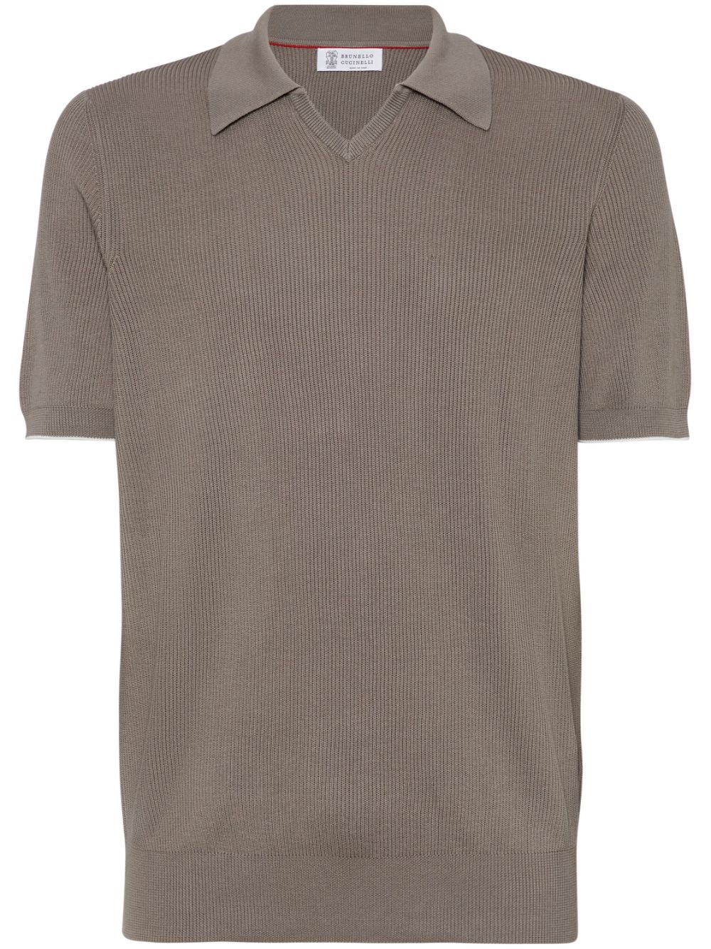 Brunello Cucinelli knitted polo top - Grey