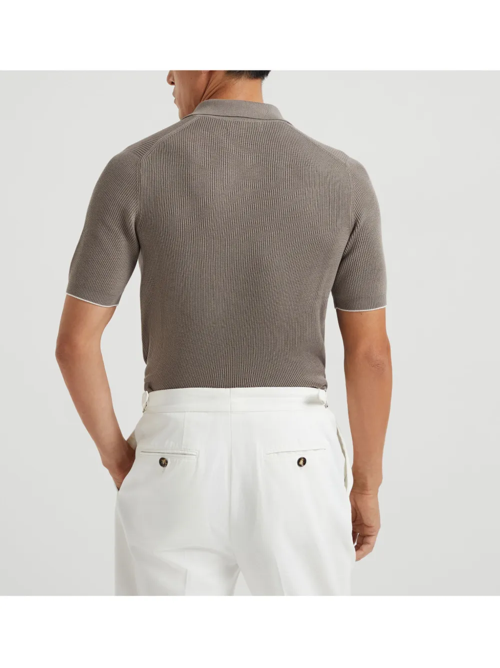 Brunello Cucinelli Gebreide polotop Grijs
