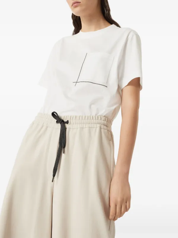 Brunello Cucinelli Drawstring wide-leg Trousers | Neutrals