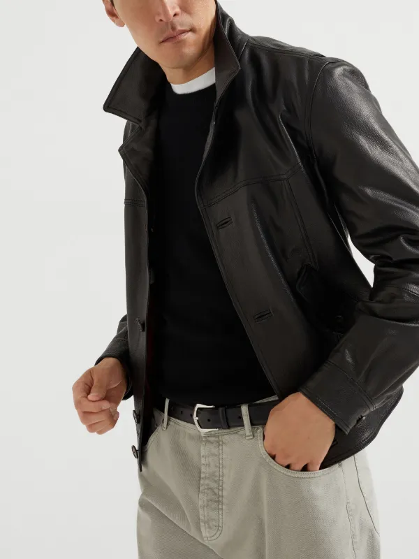 【ブルネロクチネリ】 LEATHER JACKET レザージャケット Brunello Cucinelli レザージャケット | ブラック | FARFETCH JP