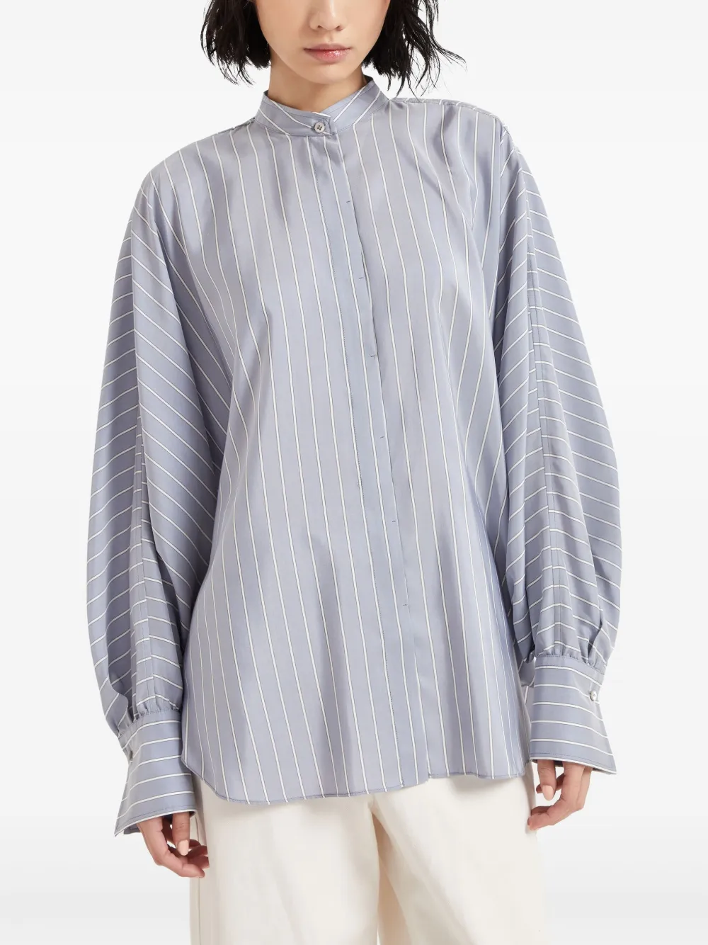 Brunello Cucinelli Gestreepte blouse Blauw