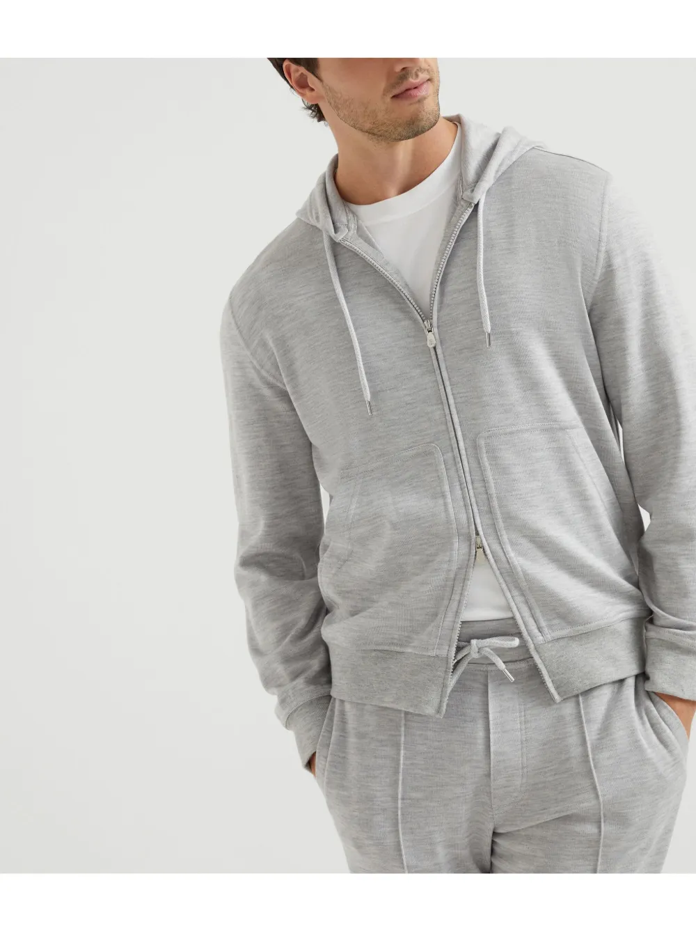 Brunello Cucinelli Badstof hoodie Grijs