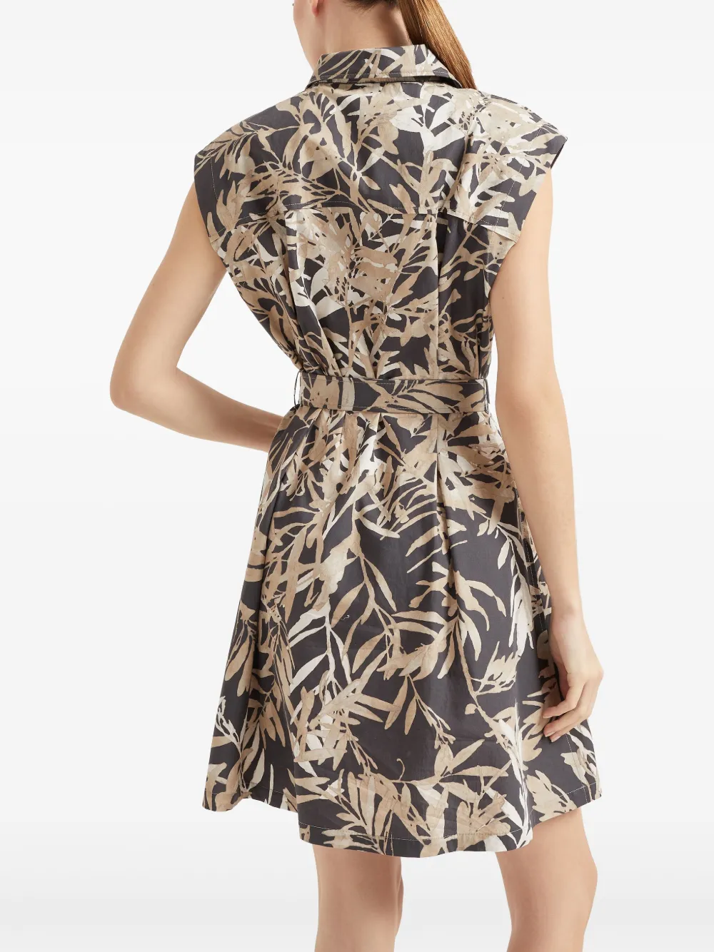 Brunello Cucinelli Mini-jurk met abstracte print Grijs