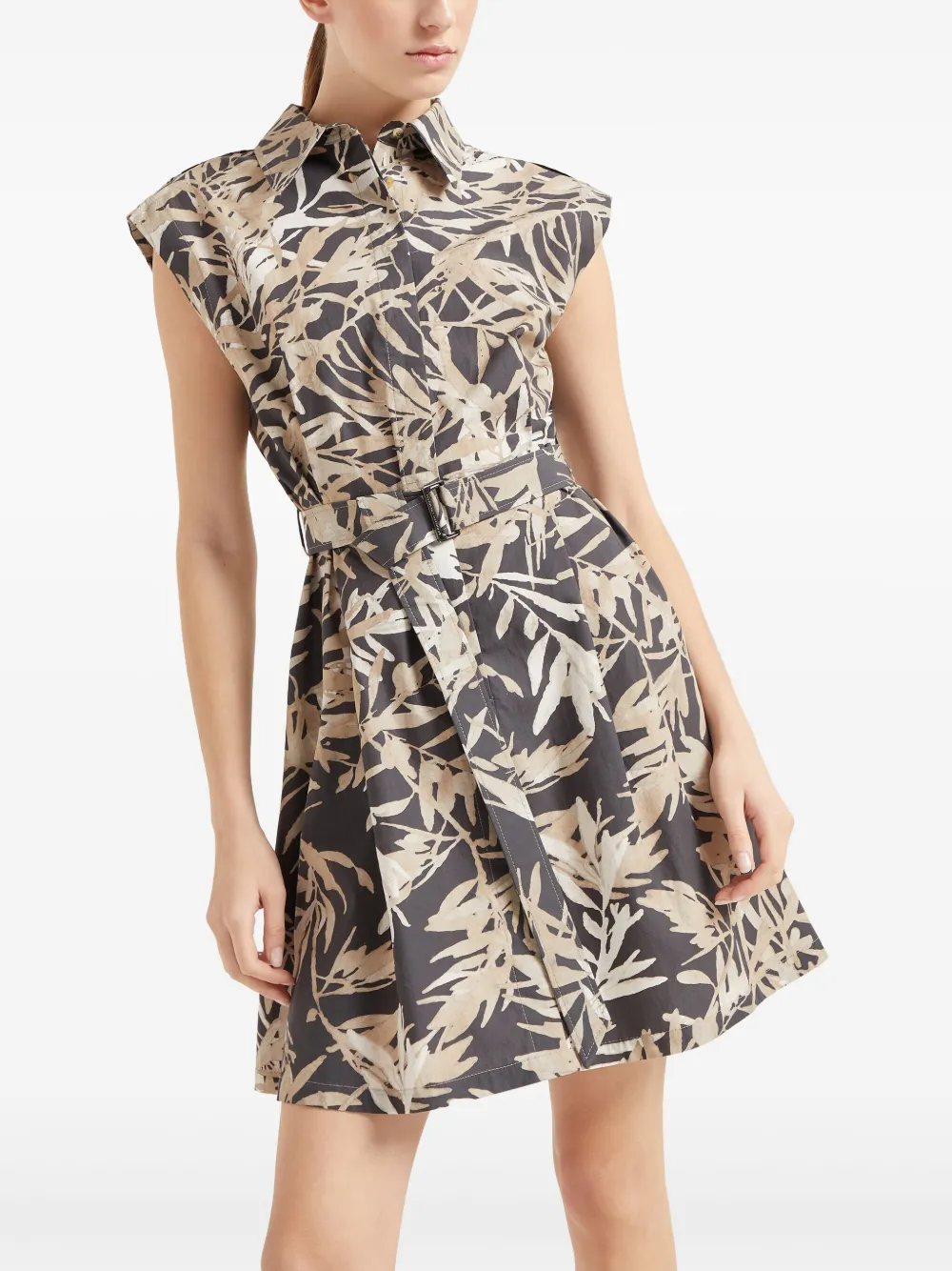 Brunello Cucinelli Mini-jurk met abstracte print Grijs