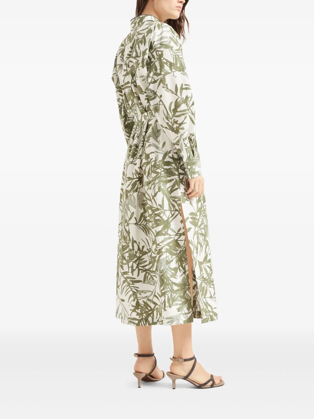 Brunello Cucinelli Jurk met print Groen