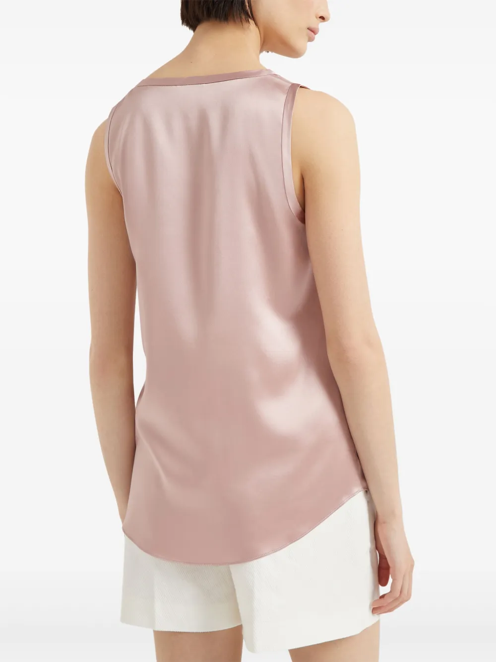 Brunello Cucinelli Omkeerbare satijnen tanktop Roze