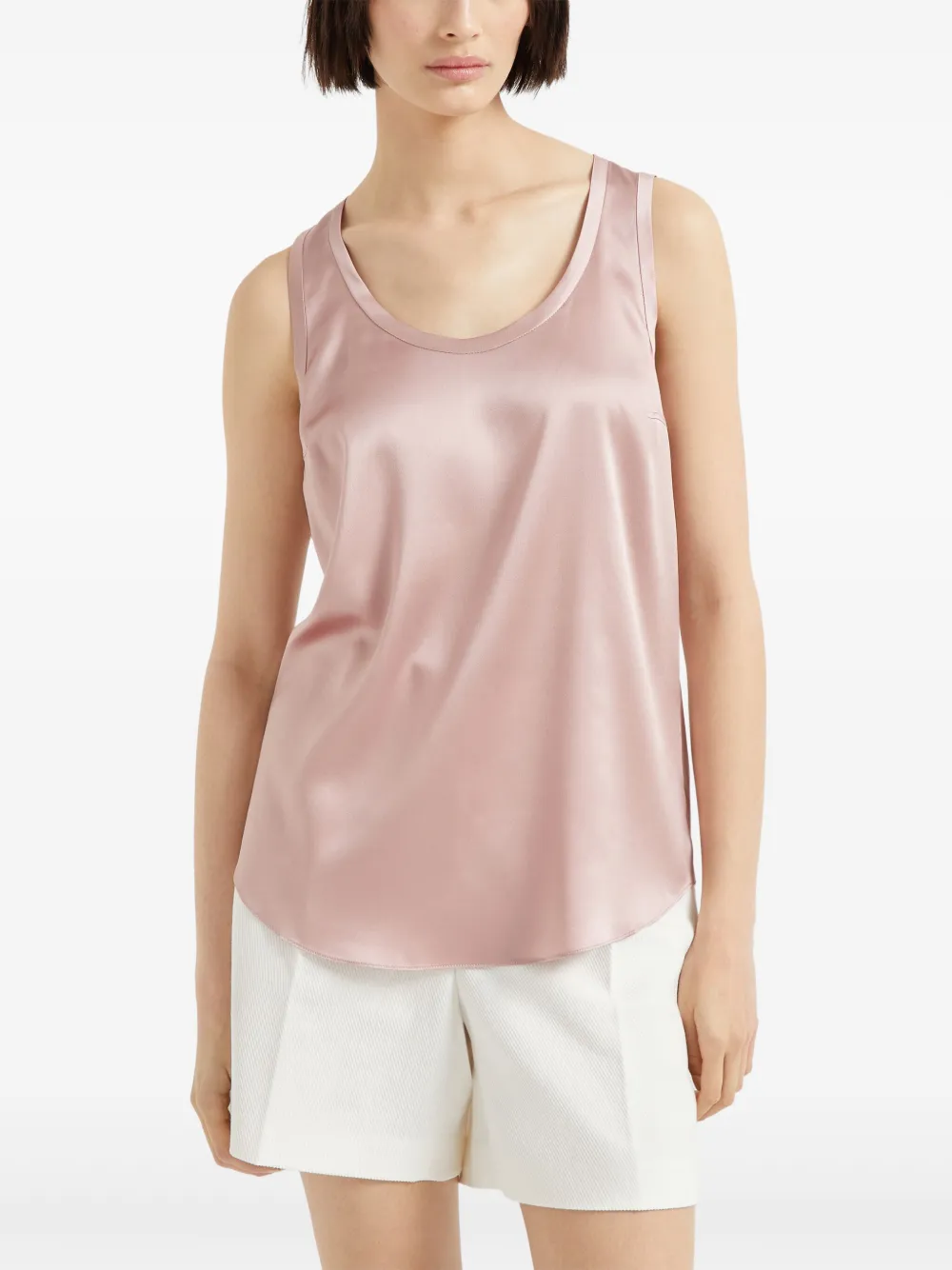 Brunello Cucinelli Omkeerbare satijnen tanktop Roze