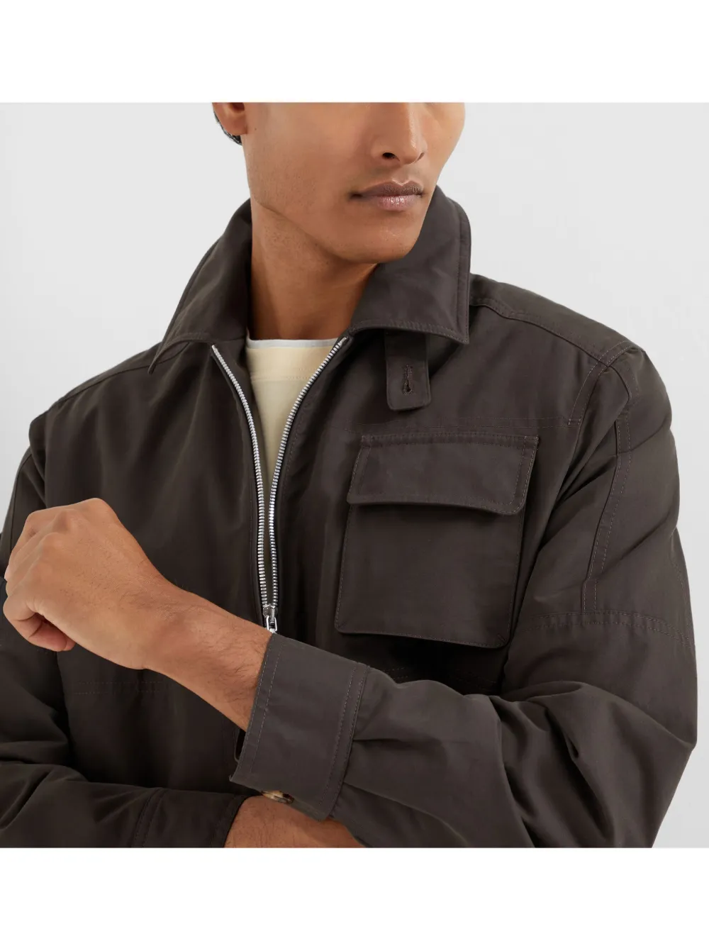Brunello Cucinelli Waterbestendig shirtjack Bruin