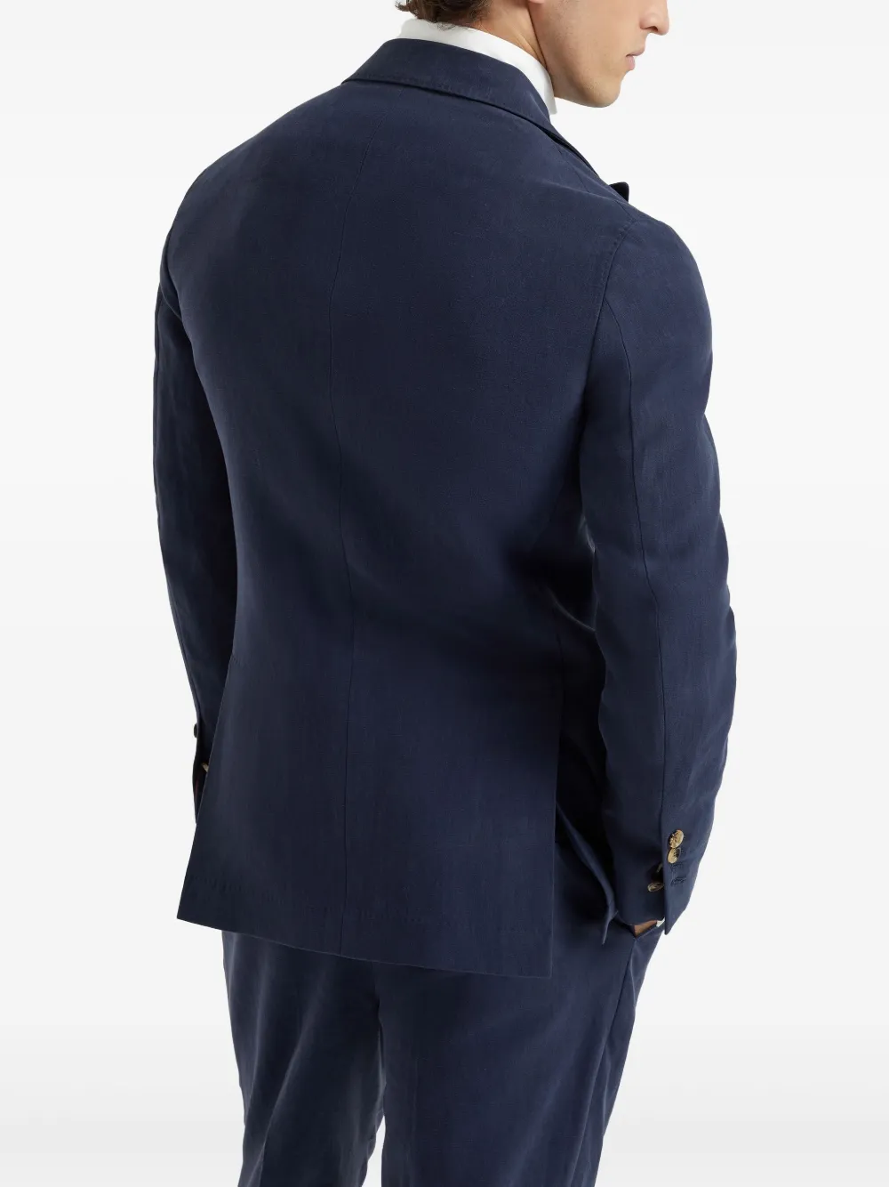Brunello Cucinelli Blazer met dubbele rij knopen Blauw