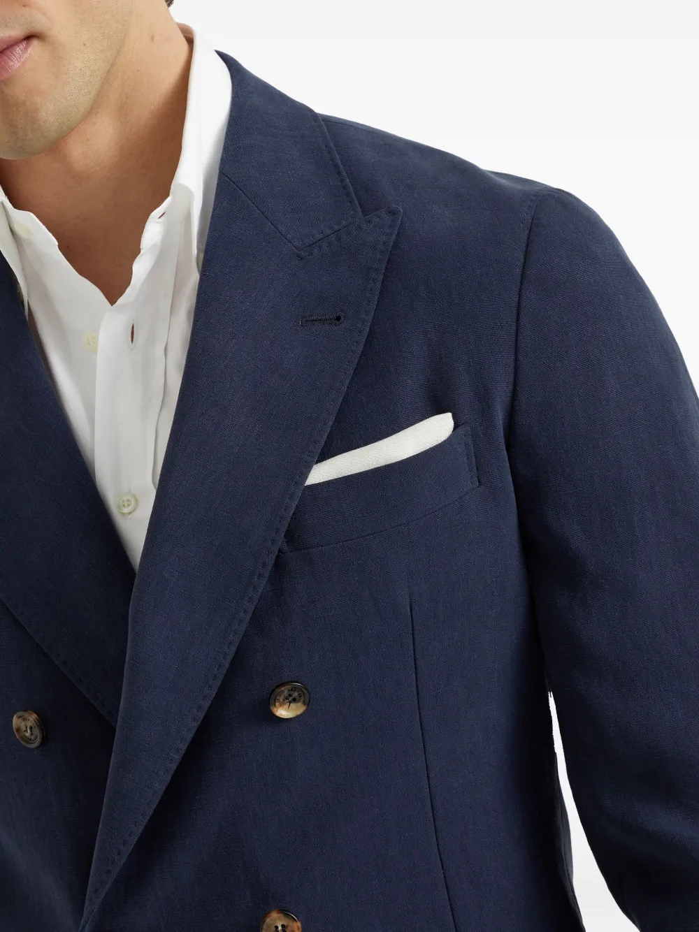 Brunello Cucinelli Blazer met dubbele rij knopen Blauw