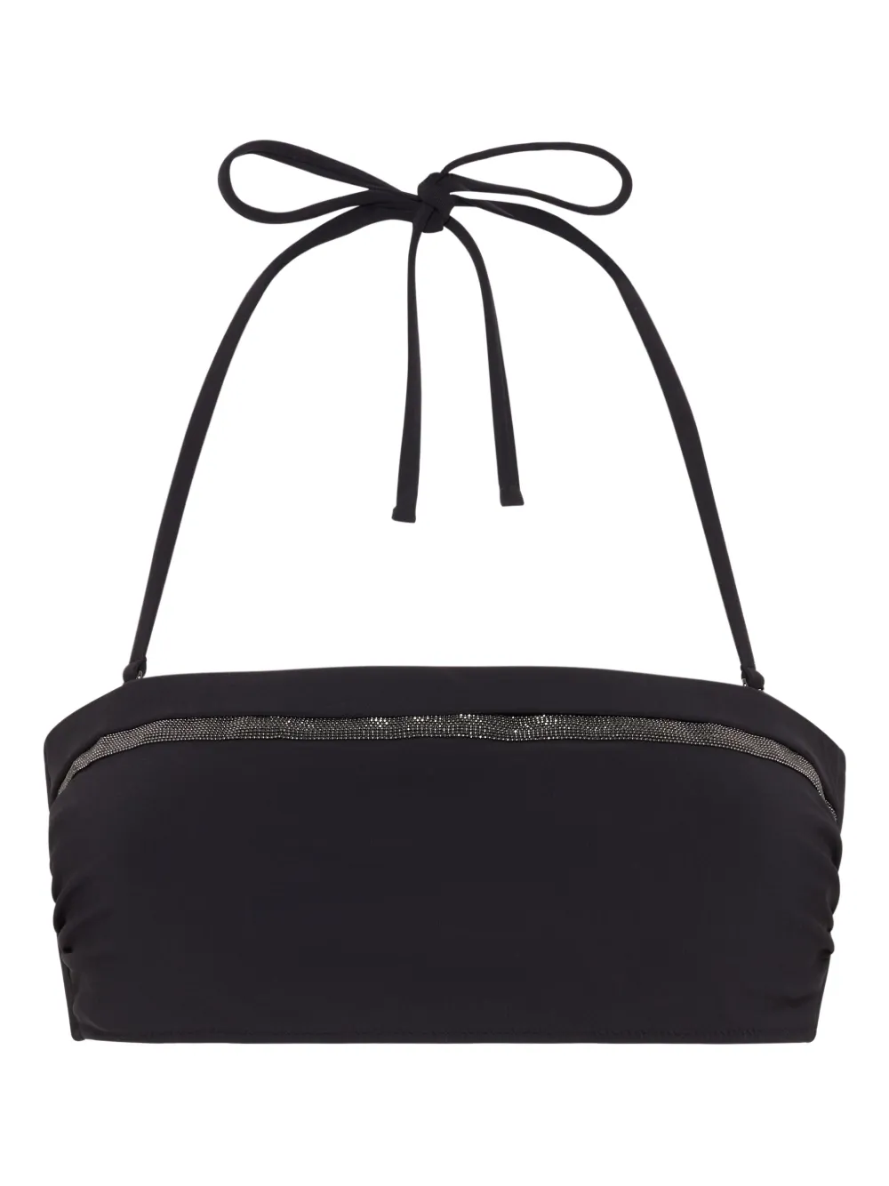 Brunello Cucinelli Monili chain-embellished bikini top - Nero