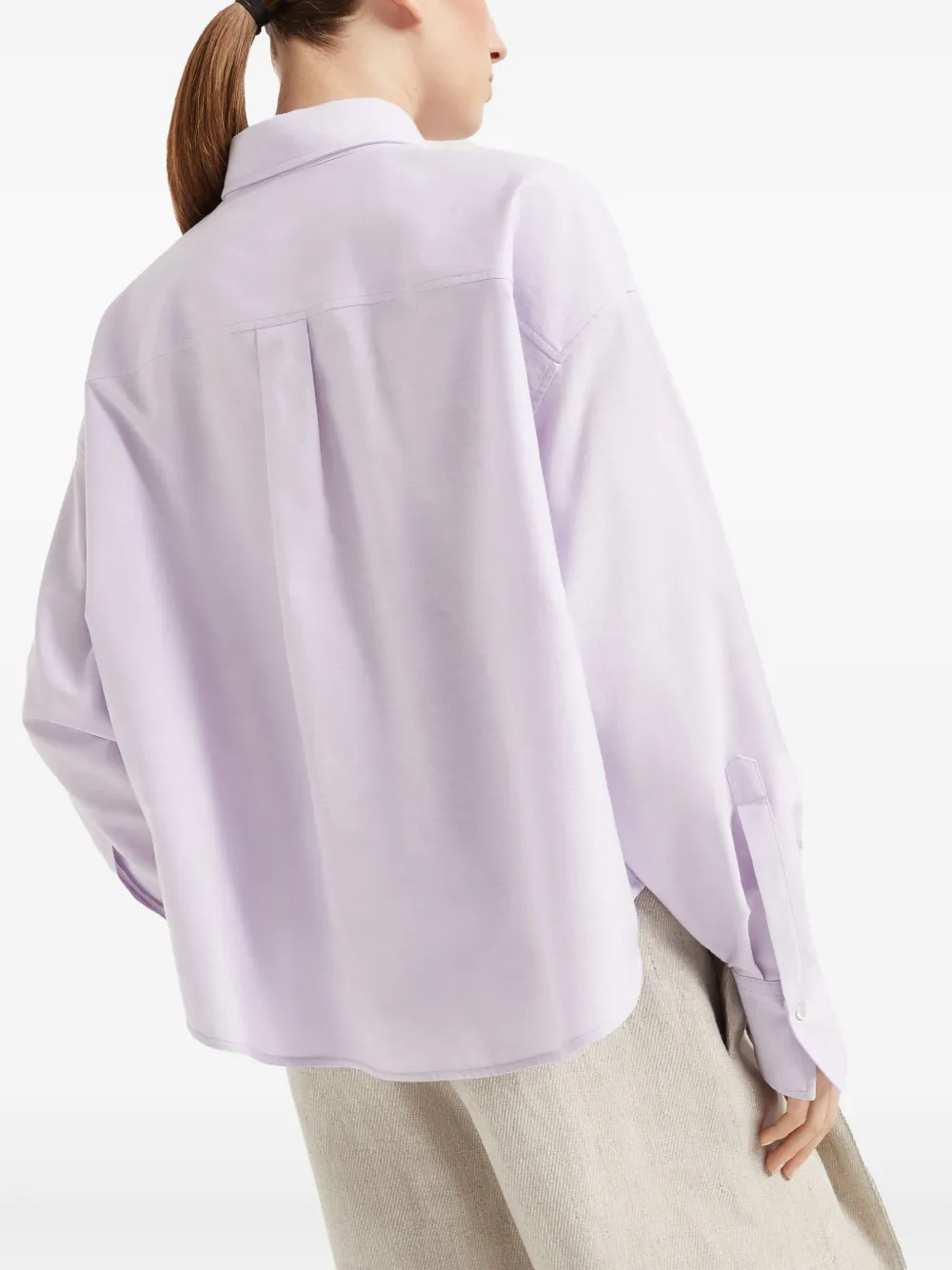 Brunello Cucinelli Blouse met geborduurd logo Paars