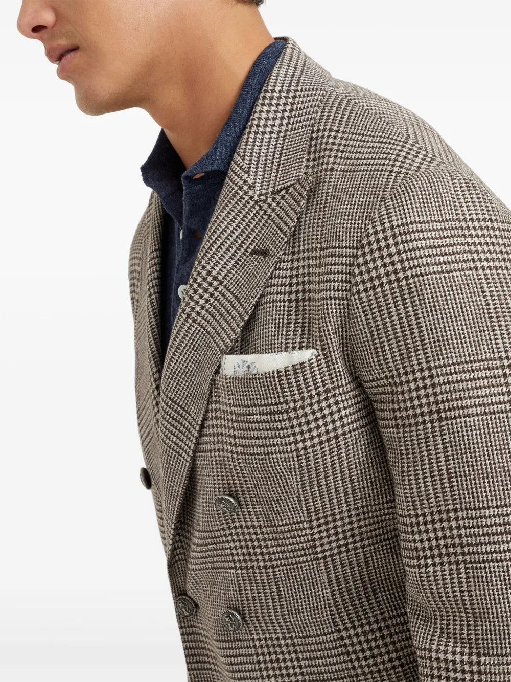 Brunello Cucinelli Geruite blazer Bruin