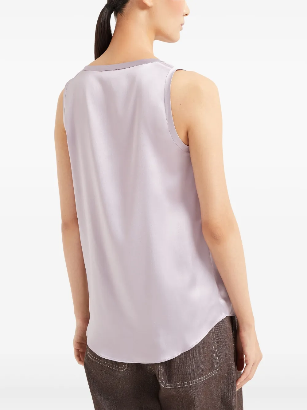 Brunello Cucinelli Omkeerbare satijnen tanktop Paars