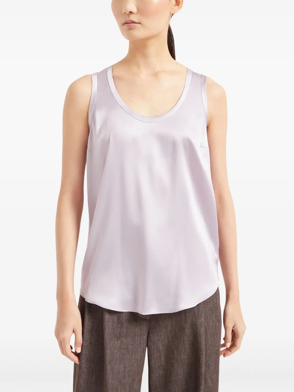Brunello Cucinelli Omkeerbare satijnen tanktop Paars