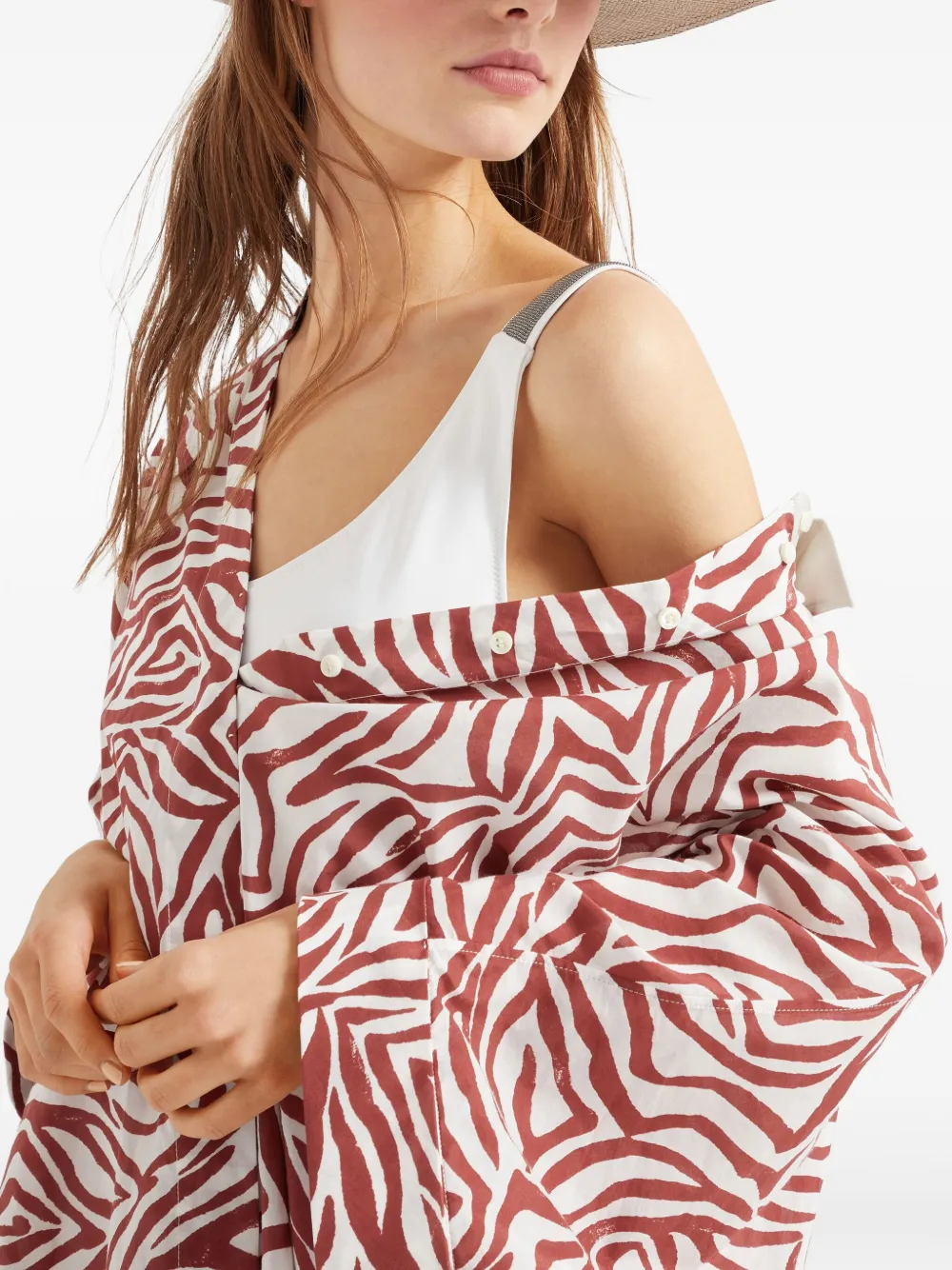 Brunello Cucinelli Badpak verfraaid met Monili-ketting Wit