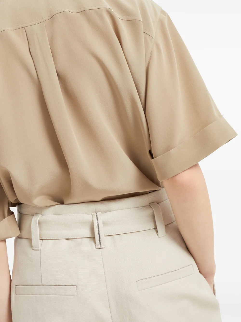 Shop Brunello Cucinelli Corset Cigarette Trousers In Neutrals