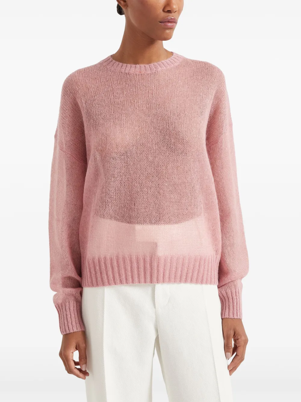 Brunello Cucinelli Trui met moniliketting Roze