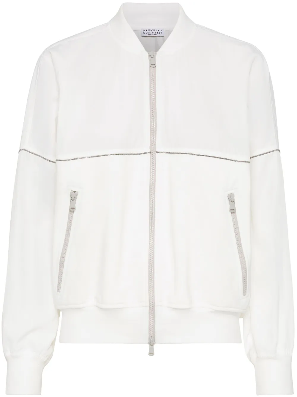 Brunello Cucinelli Monili-embellished track jacket | White | Image 1